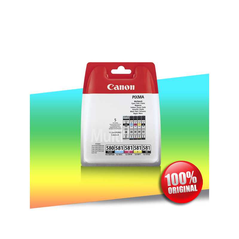 Tusz Canon 580 PGI BLACK + 581 CLI (BCMY) 1x11,2ml, 4x5,6ml