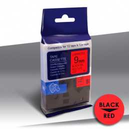 Taśma Brother TZe-421 BLACK on RED 24inks 9mm