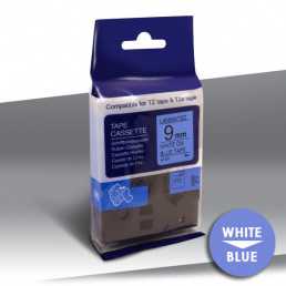 Taśma Brother TZe-525 WHITE on BLUE 24inks 9mm