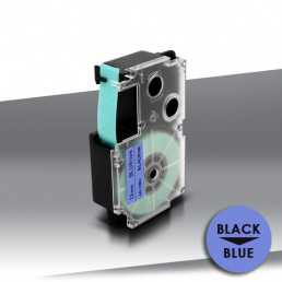 Taśma Casio XR-12BU1 BLACK on BLUE 24inks 12mm